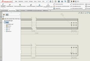 Screenshot Solidsteel Zeichnungsblatt