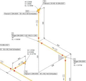 Zeichnung von Rohrleitungsisometrie in Smap3D