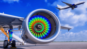 Simulation einer Flugzeugturbine