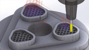 Konstruktion von Metallteil mit Bohrungen und Taschen - SolidCAM 2.5D Fräsen