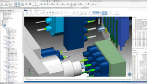 SolidCAM Screenshot Drehfräsen - Maschinensimulation