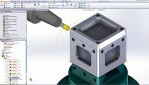 Screenshot SolidCAM Ansicht Nullpunktdefinition -  indexiale Mehrseitenbearbeitung