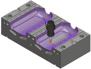 Konstruktion von Metallteil - HSM Modul Feinbearbeitung - SolidCAM Formenbau