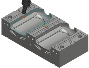 Konstruktion von Metallteil - Simultan 5X-Modul für Formen - SolidCAM Formenbau