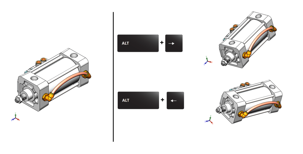 Screenshots SOLIDWORKS Grafikansicht rollen - Allgemeine Shortcuts