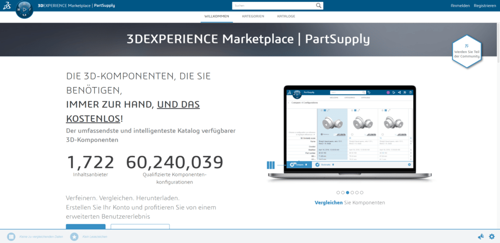 Screenshot 3DEXPERIENCE Marketplace PartSupply