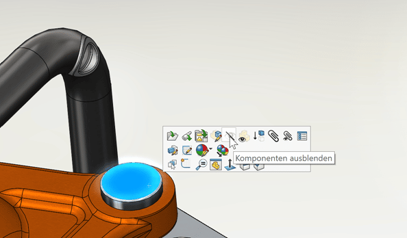 Screenshot SOLIDWORKS Bauteil ausblenden- Technik Tipp Shortcuts Bauteile