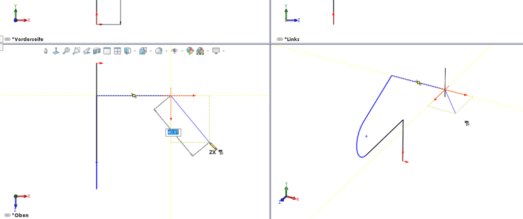 Screenshot SOLIDWORKS 3D-Skizze Tipps & Tricks - Vierfachansicht