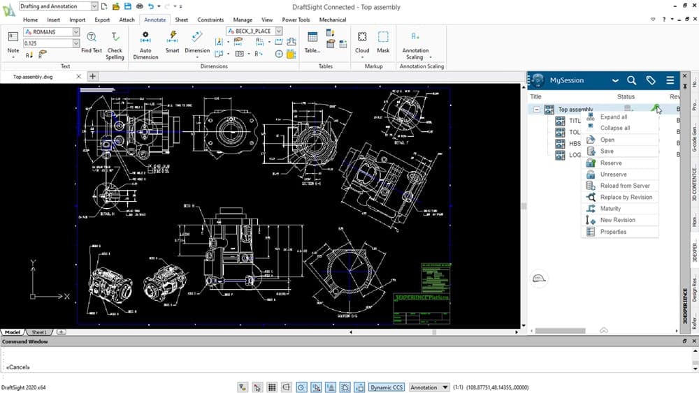 Erster Einblick 3DEXPERIENCE DraftSight - Vertraute Benutzeroberfläche