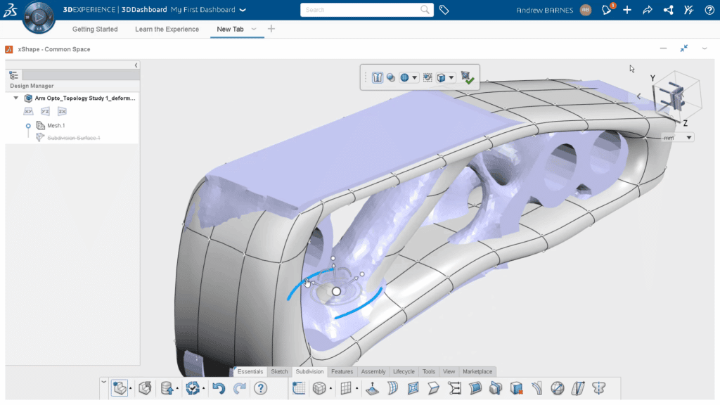 Screenshot 3D Sculptor 3DEXPERIENCE Plattform