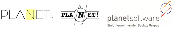 25 Jahre planetsoftware - alte Logos