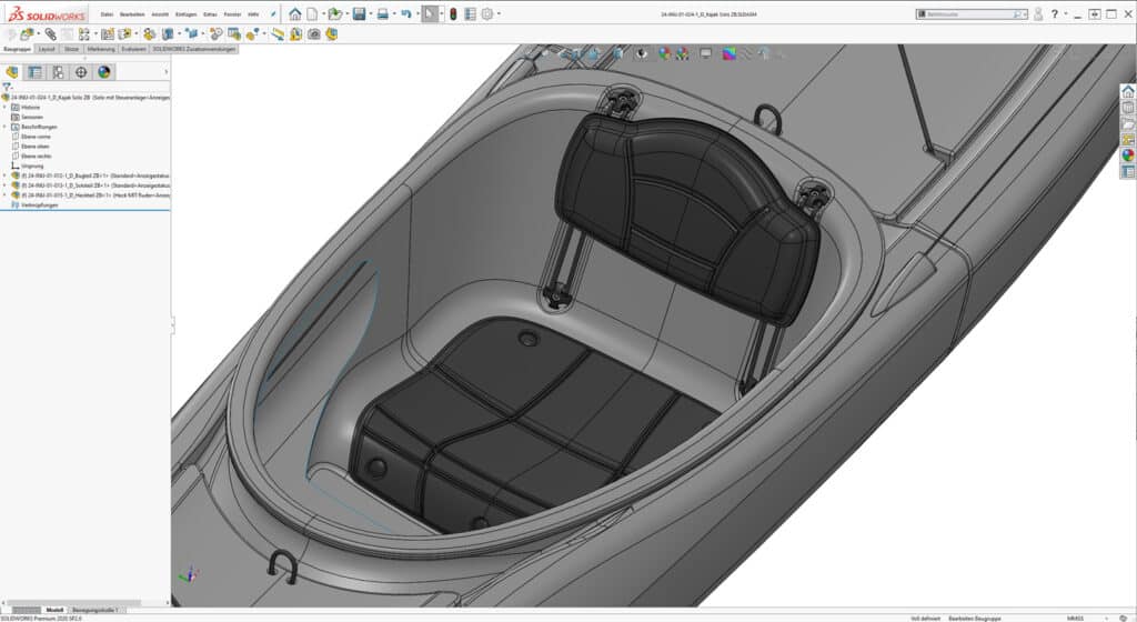 Modulares Kajak SOLIDWORKS Visualize - Cockpit