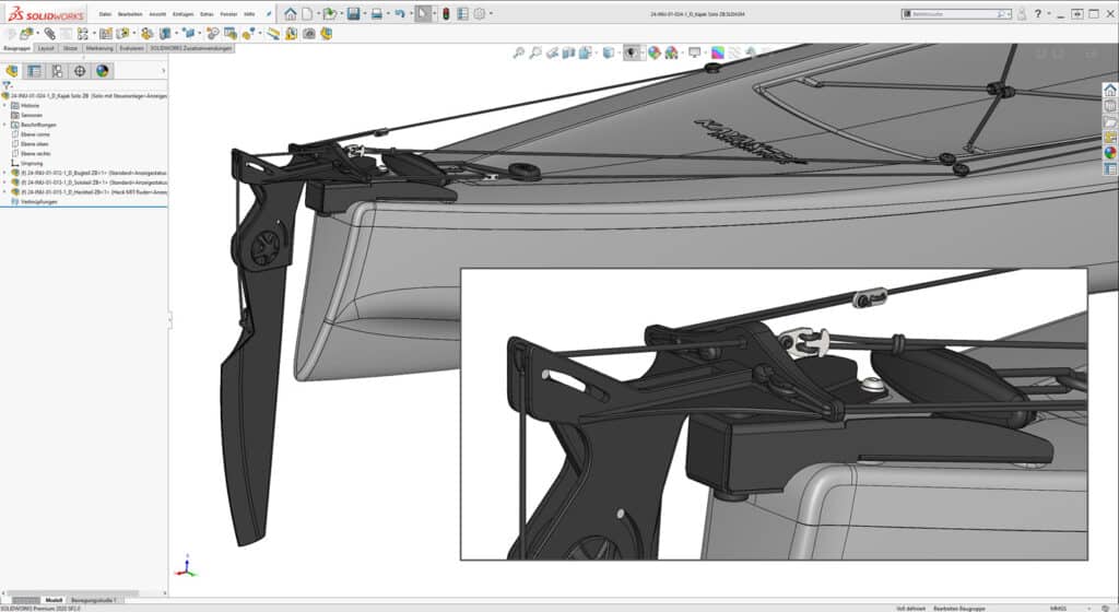 Modulares Kajak SOLIDWORKS Visualize - Steueranlage