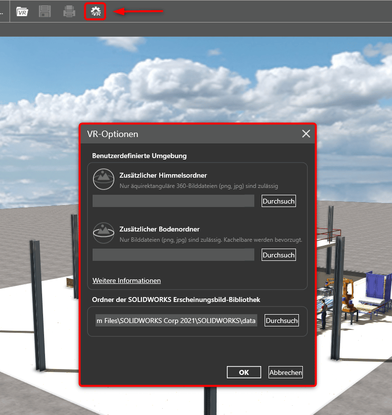 SOLIDWORKS 3D-Daten eDrawings VR - Bilder einfügen