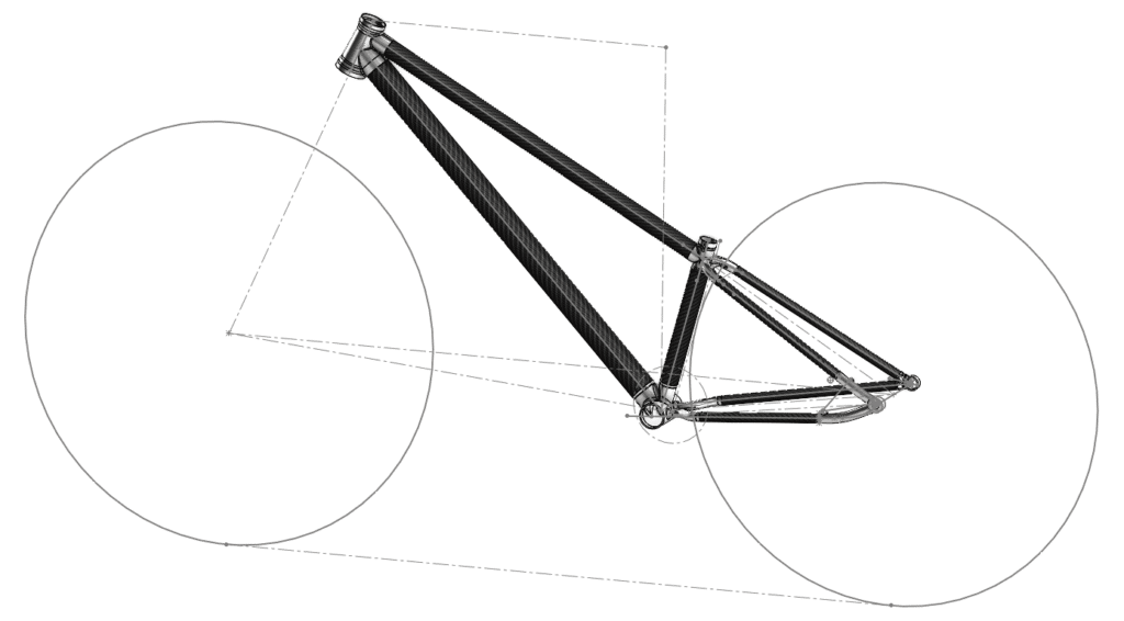 Fahrradrahmen Metall 3D-Druck Karbonrohre - Skizze