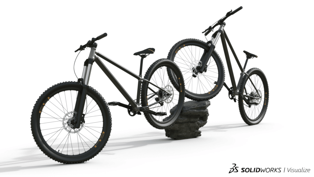 Fahrradrahmen Metall 3D-Druck Karbonrohre - Rendering Fahrrad Visualize