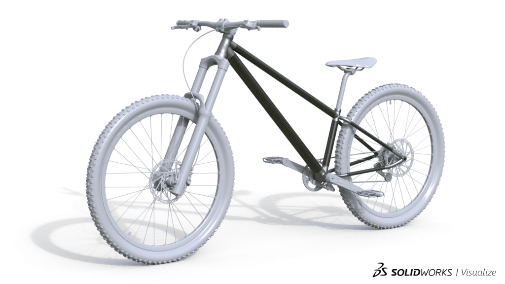 Fahrradrahmen Metall 3D-Druck Karbonrohre - Rendering Fahrrad Visualize