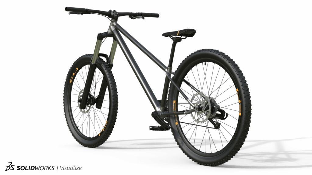 Fahrradrahmen Metall 3D-Druck Karbonrohre - Rendering Fahrrad Visualize