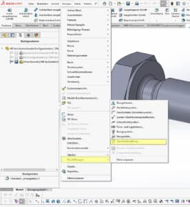 SOLIDWORKS Einstellungen Außengewinde