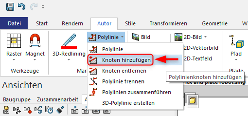 Leitungen_SOLIDWORKS_Composer_erstellen_Polylinie_Knoten_hinzufügen