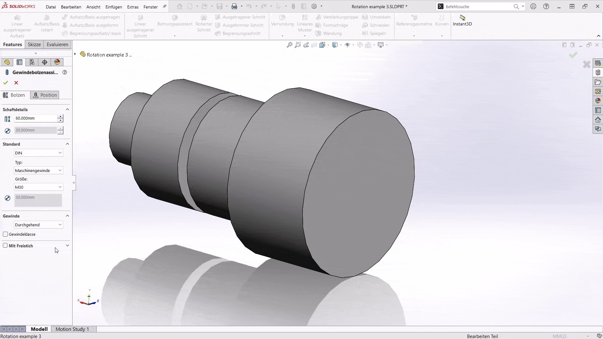 SOLIDWORKS Lieblingsfeatures: Gewindebolzenassistent