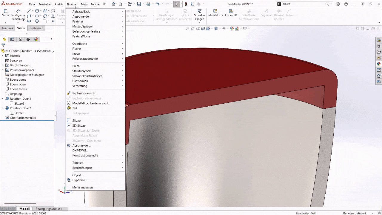 SOLIDWORKS Lieblingsfeatures: Nut/Feder